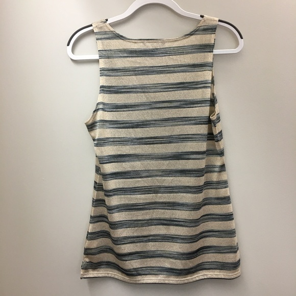 BANANA REPUBLIC Dressy Metallic Striped Tank M - Picture 6 of 11